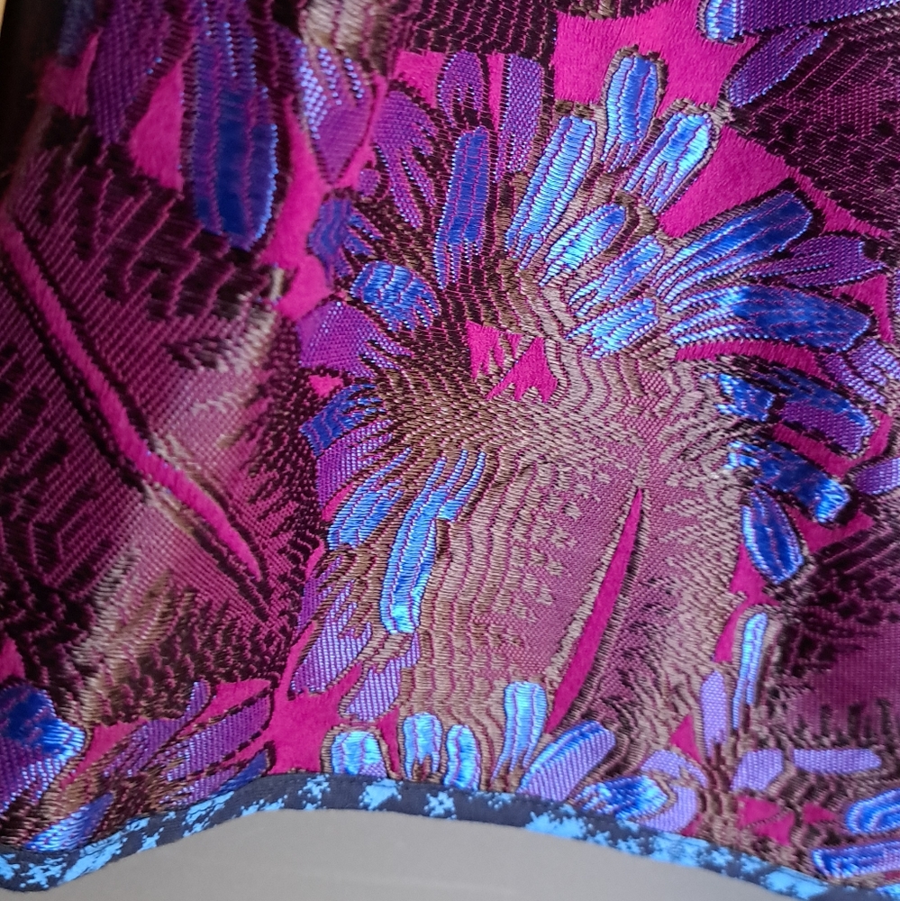 J.Crew • Vibrant GORGEOUS Floral Jacquard Neon Purple Blue Mini Pencil Skirt 12 - Picture 14 of 17